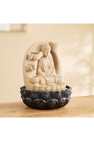 Home Box Claro Buddha Fountain with LED Light - 21x20x26 cm