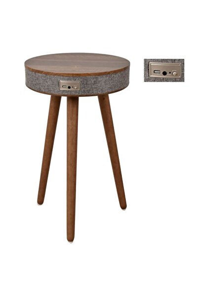 gen مكبر صوت بلوتوث، شحن لاسلكي، طاولة جانبية مع صوت محيطي 360 درجة