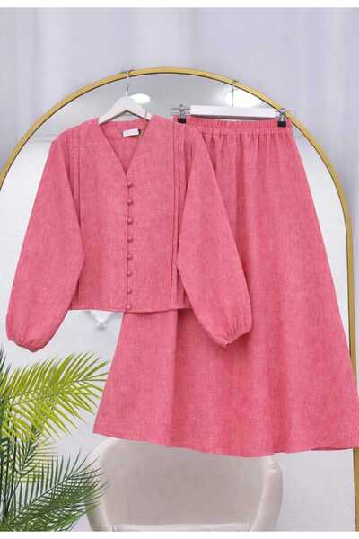 MODA VEDAT Set de fuste drapate in pentru femei -0600