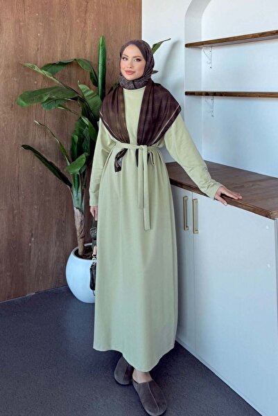 Şulemoda Giyim Minimal Belted Dress Khaki