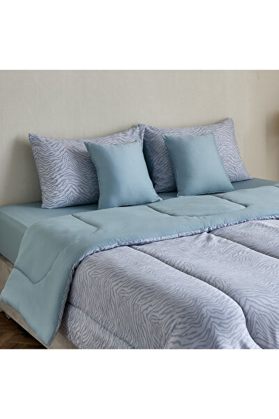 Home Box Houston Zenvy 5-Piece Printed Cotton Super King Comforter Set - 240x...