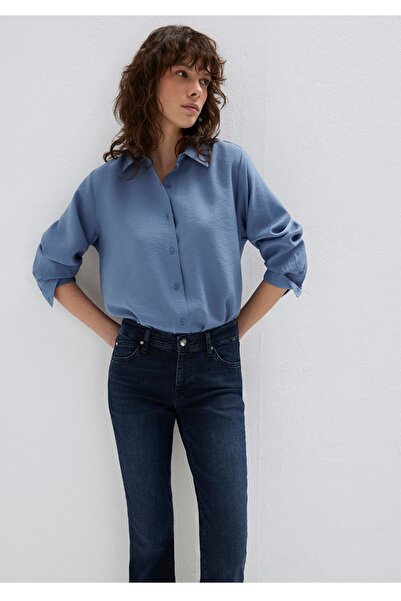 Mavi cămașă moale, premium, cu croială lejeră, confortabilă, croială Tencel d...