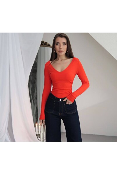 nutika Yan Ruched Snap Fastener Bodysuit