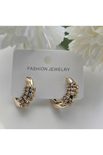 Mercan Taş detaylı şık halka küpe