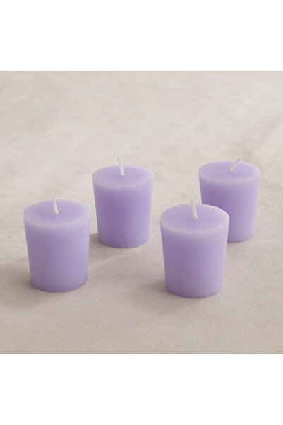 Home Box Qara Lavender Patchouli Scented Votive Candle - Set of 4