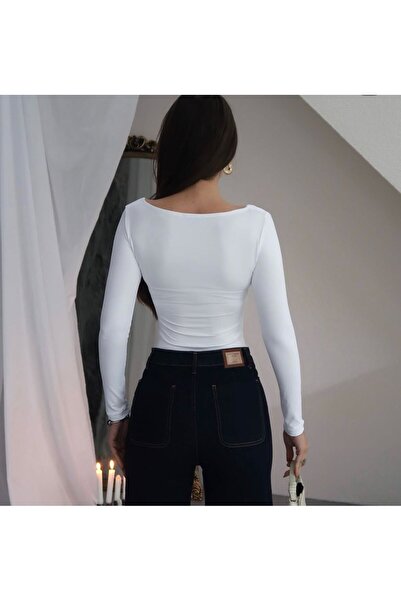 nutika Yan Ruched Snap Fastener Bodysuit