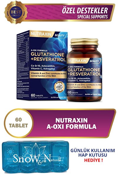 Nutraxin A-Oxi Formula (Glutathione + Resveratrol + Astaksantin) 60 Tablet + ...