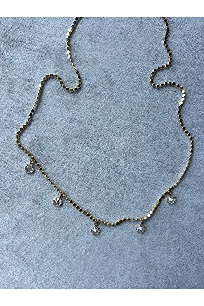 mitico jewellery İnce Pullu Taşlı Kolye