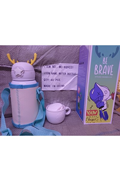 Generic Cartoon Antler Design Children's Water Bottle - Water Bottle with Top...