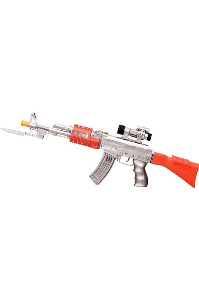 düşler oyuncak dünyası AK-47 Büyük Boy Işıklı Sesli Oyuncak Tüfek - 60 cm Dür...