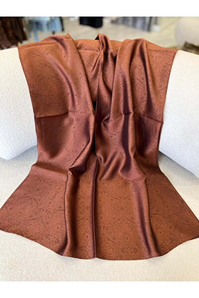 MRM MERAM BUTİK İPEKSELİ KENDİNDEN DESENLİ JAKARLI ŞAL - 10