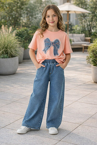 NURTOPU Set pentru fete, top și pantaloni, de vară, cu mânecă scurtă, bumbac ...