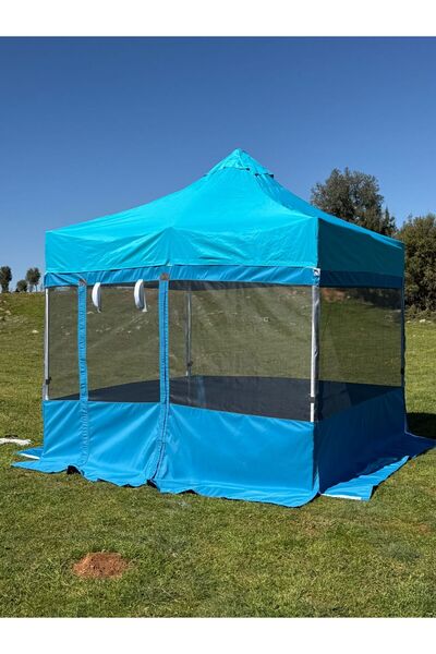 SEVİLBRANDA 3x3 GAZEBO TENTE 4 KENAR SİNEKLİKLİ