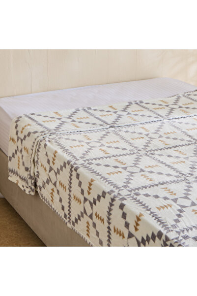 Home Box Matrix Sanok Printed Flannel Twin Blanket - 140x200 cm