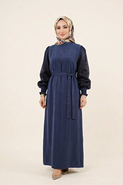 Safgiyim44 Kolu Paneled Dress - Indigo