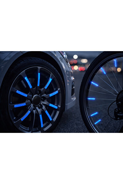 Sfmstore Araba & Bisiklet Jant Fosforu Reflektörlü Yapışkan Şerit – Gece Görü...