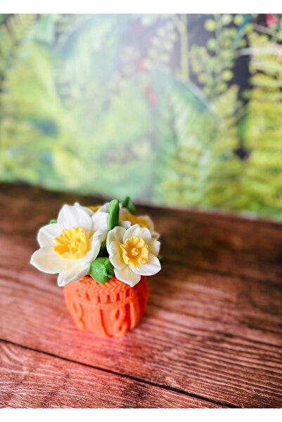 Nergis Çiçeği Turuncu Vazo El Yapımı Kokulu Sabun Handmade Soap