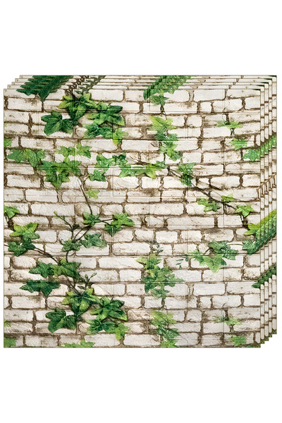Teno 20x 3D Brick Wallpaper Teno® Ivy, 70x75 cm, 10.5 m², self-adhesive, wate...