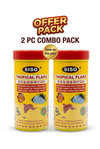 Siso عرض خاص على عبوة طعام رقائق الأسماك الاستوائية الاحترافية (2 × 100 غرام)...