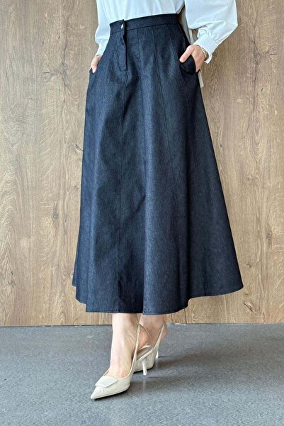 Hazamoda Denim Skirt Navy Blue