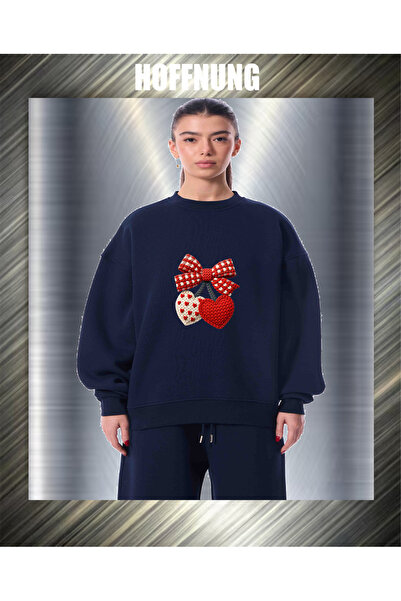 HOFFNUNG Unisex Cotton Lu Oversized 2Hearts Printed Hooded Collar Comfortable...