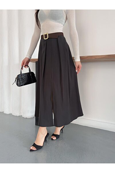 IŞILDA FASHION Fusta midi cu detaliu cu fante în curea puncte