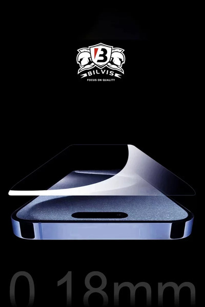 Epilons واقي شاشة زجاجي لهاتف آيفون 15 بيلفيس بسمك 0.18 ملم