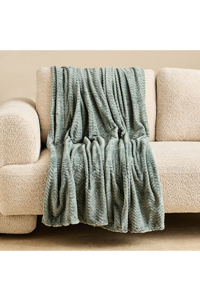 Home Box Wave Jacquard Flannel Throw - 130x160 cm