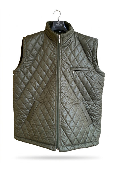 R+ Atelier Haki Polar Astarlı Su Geçirmez Kapitone Yelek - Rüzgar Geçirmez Di...