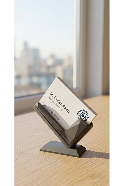 Markasız ucuz Decorative Geometric Business Card Holder - Modern Desktop Busi...