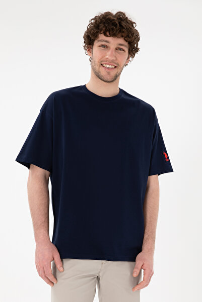 U.S. Polo Assn. Tricou Bărbați Bleumarin Cu Guler Rotund Oversize