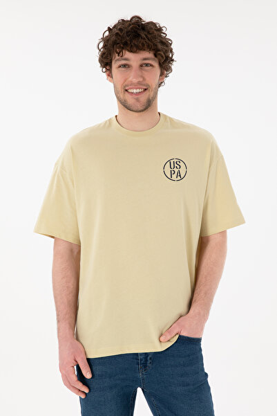 U.S. Polo Assn. Tricou Bărbați Verde Fistic Cu Guler Rotund Și Print USPA Ove...