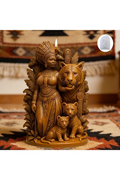HogART Design Afro Kadınlar Ve kaplan Silikon Kalıp