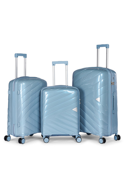 LİMRA A travel luggage set consisting of 3 wheeled suitcases with a sturdy an...