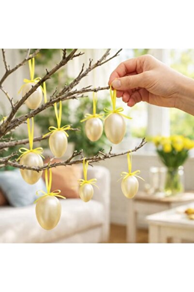 OEM Decorative Yellow Pearlescent Eggs - 10pcs