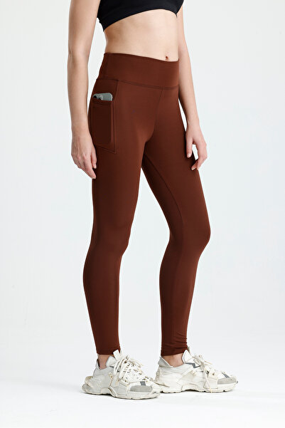 glanour Women's High Waist Shaping / Sculpting Pocketed Black Sports Leggings