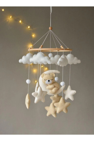 TREND METFİQ DECORATİON Premium El Yapımı Keçe Bebek Dönencesi - Montessori Y...