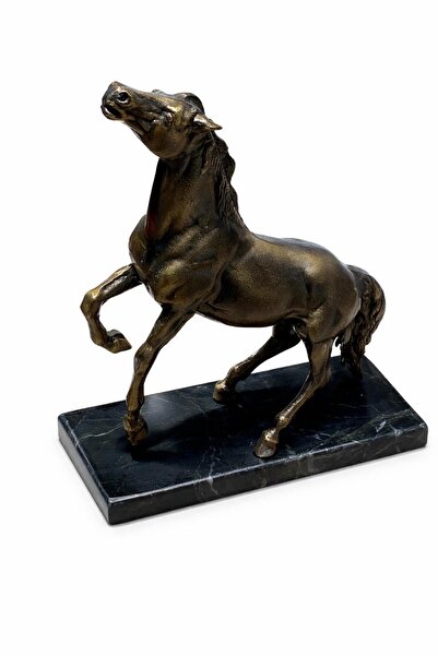 Modestmar Bronze Horse Mermer Kaideli Dekoratif At Heykeli