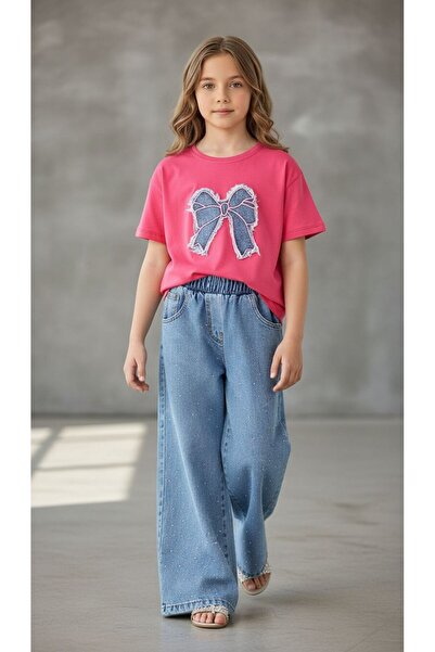 NURTOPU Set pentru fete, 2 piese, vară, cu mâneci scurte, bumbac bumbac moale...