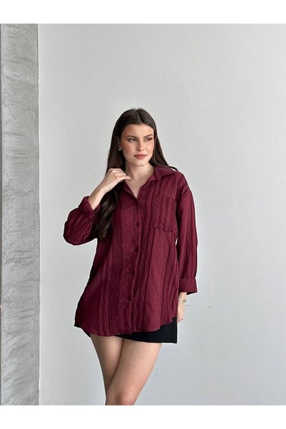 Gül Maison Women's Oversized Shirt Cotton Viscose Relaxed Fit Summer Stylish Shirt