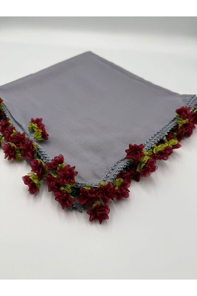 Şatilli Handmade İğne oyalı ve kurdele oyalı el emeği yazma 100x100 dört kena...