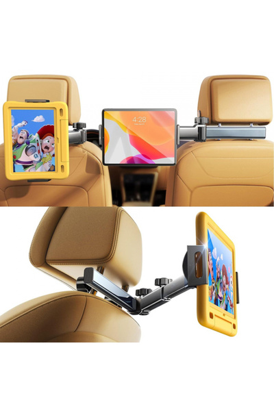 LISEN Car Headrest Holder for Phone / Tablet, 4.7inch - 12.9inch, Black YL042...