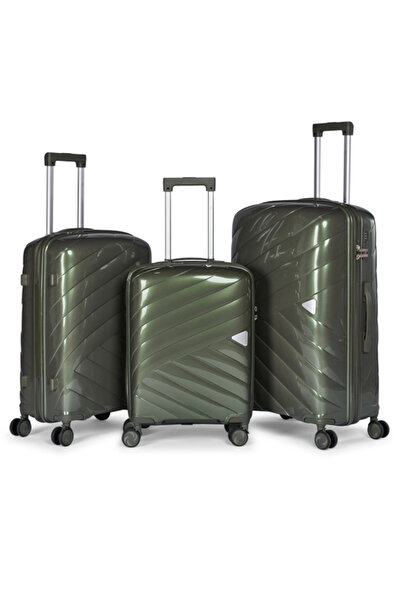 LİMRA A travel luggage set consisting of 3 wheeled suitcases with a sturdy an...