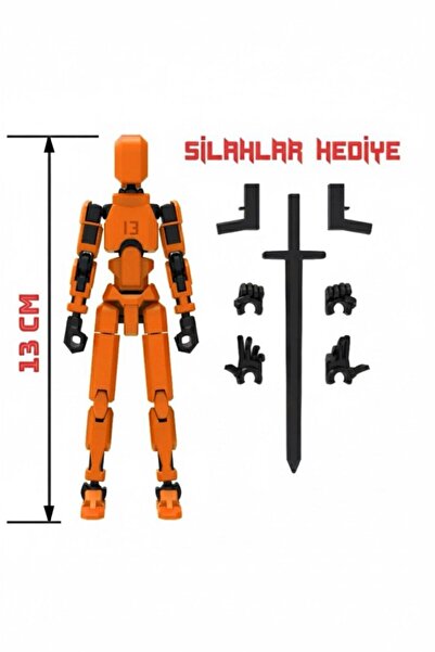 Empressco Robot 13 Dummy Turuncu Siyah Tüm Eklemleri Hareketli Aksiyon Figürü...