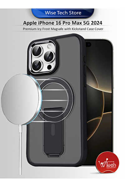 Wtech Apple iPhone 16 Pro Max 5G 2024 Premium Icy Frost Magsafe with Kickstan...