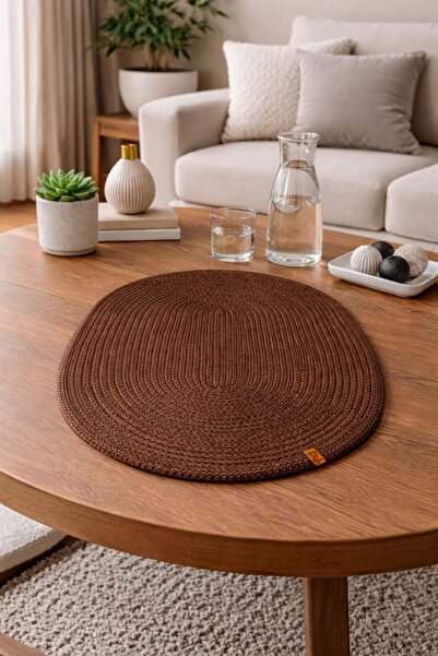 Naspar Handmade Cotton Thread Knitted m Tablecloth R Table Runner a Placemat ...