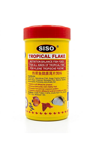 Siso Premium Tropical Fish Flakes - 100ml (25g) | Color & Growth Formula for ...