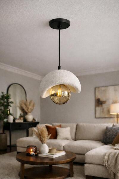 DREAM MODE Beton Görünümlü Modern Şık Tarz Avize (25cm) oturma odası salon ya...