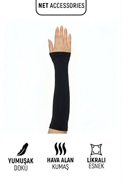 Net Tekstil Μαύρο ελαστικό ύφασμα Γυναικείο Κάλυμμα Χεριών Ελαστικό Χτενισμέν...