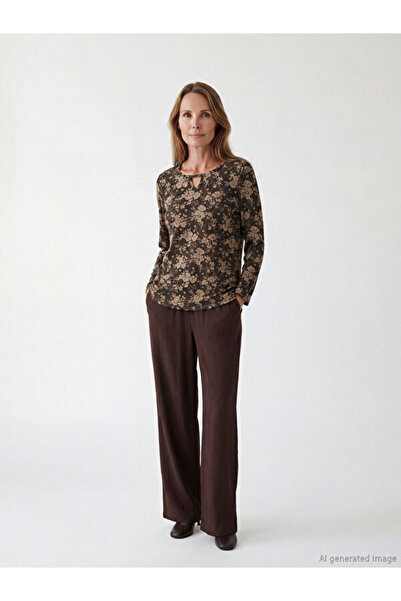 LC Waikiki Rmz Gi̇yi̇m Farkiyla Do Textured Aten Women's Trousers with Waist ...